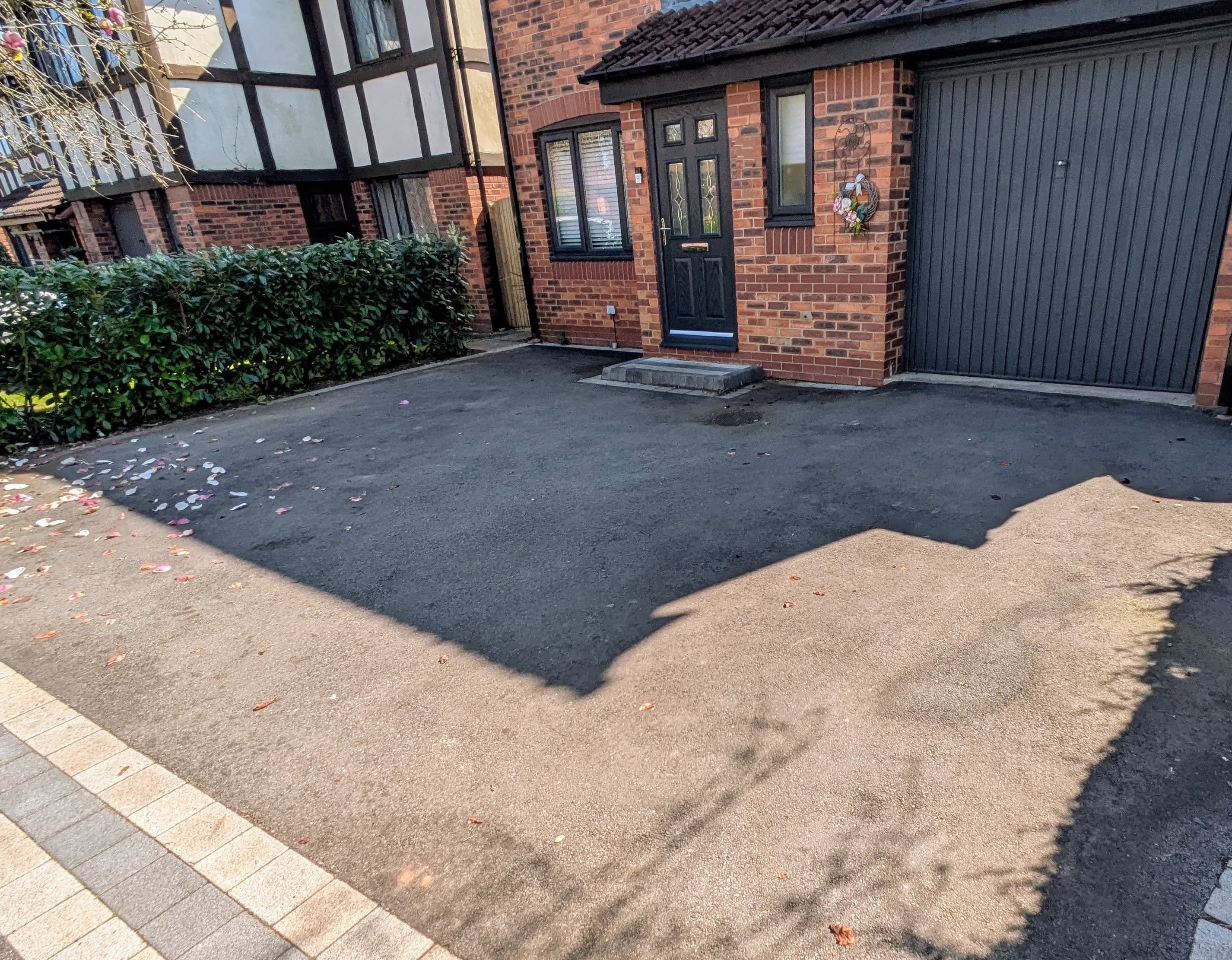 Mossy patio before cleaning